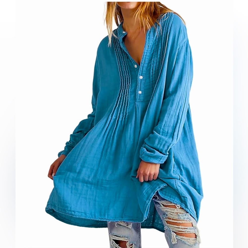 Women's Blue Tunic Top